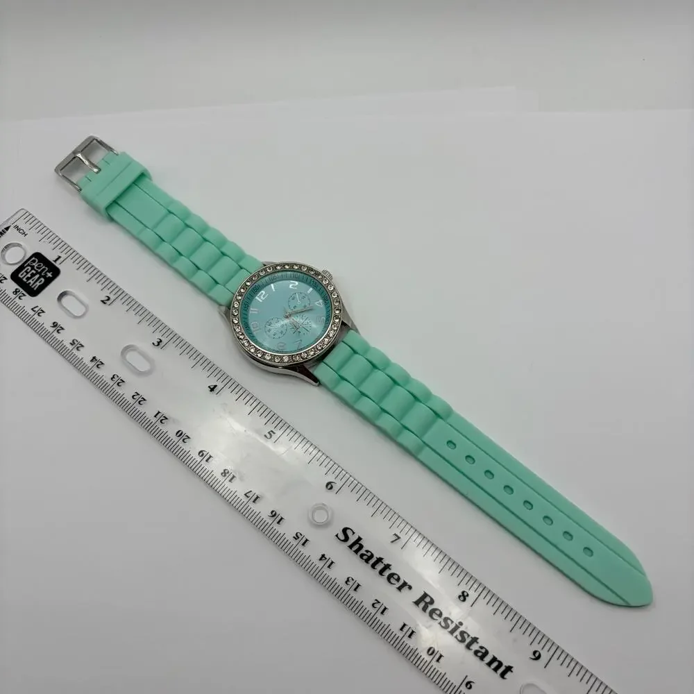 Silver & Mint Green Darice Men’s Watch